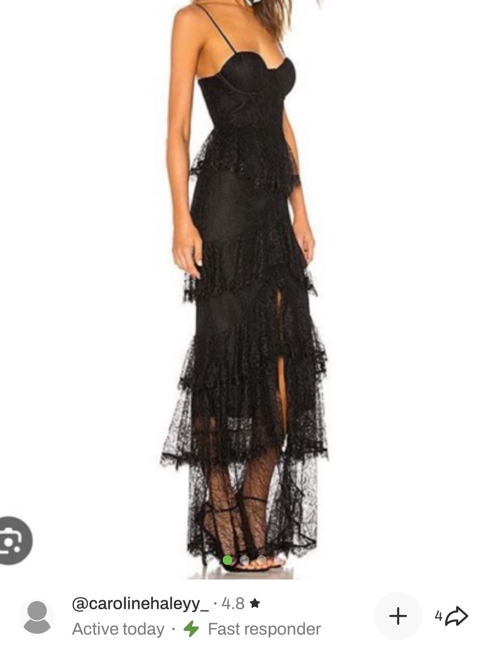 Majorelle Zelda Black lace gown- revolve size xs